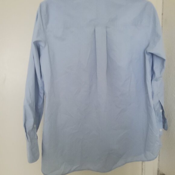 Uniqlo Light Blue Oversized Collared Button Up Long Sleeve Shirt Womens Small - Picture 5 of 8